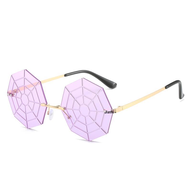 

Солнцезащитные очки без оправы Паутина 2023 - Европейско-американский уличный стиль, хип-хоп мода Regular