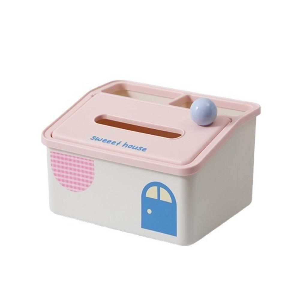 Big Capacity Tissue Storage Box House Shape Desktop Storage Holder Tissue Paper Box Desktop