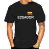 Baumwoll-Oberteil Ecuador T-Shirt Schwarz Weiß mit Flagge S bis 3XL Südamerika Quito Republik Mann Sommer Kurzarm Marken-T-Shirt