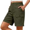 Shorts de randonnée pour femmes, légers, taille élastique, longueur genou, shorts cargo, shorts d'été décontractés pour le golf, Bermudas