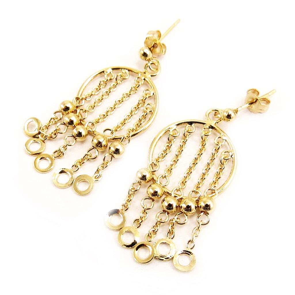 Les Trésors De Lily [D6834] - Gold Plated 'Belly Dance' Earrings