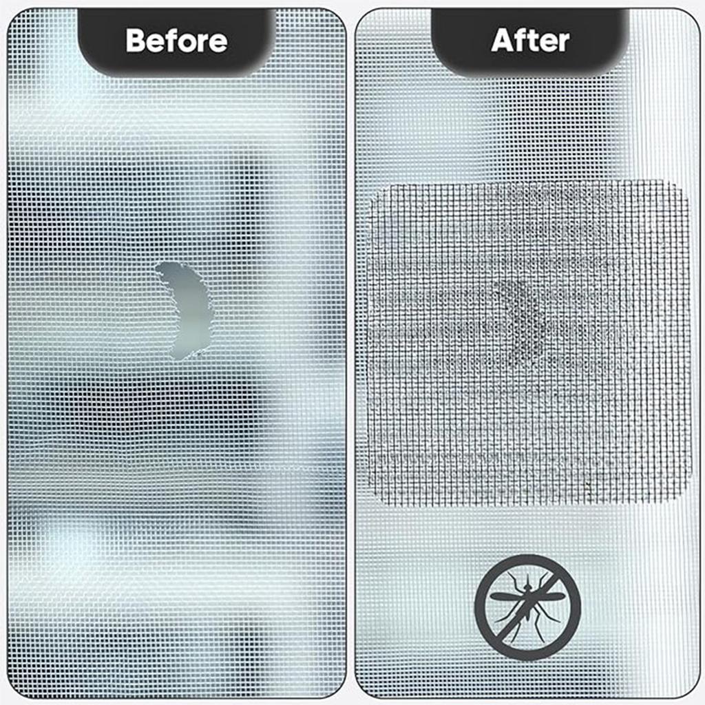 Reparaturband für Fenstergitter, 10 x 10 cm, Anti-Moskitonetz, Reparaturflicken für Vorhänge und Türgitter, hält die Fliegengitter intakt und sicher