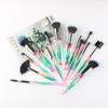 15 Diamond Handle Makeup Brush Set, Colorful Crystal Eyeshadow Brush, Loose Powder Brush, Eyebrow Brush, Multi-functional Beauty Tool.