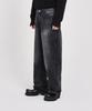 Dideobeulyueseui Washed Balloon Denim Wide Pants (Black)