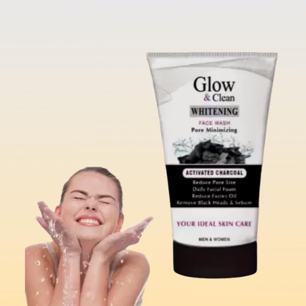 Glow Original & Clean Whitening with Activated Charcoal - Pore Minimizing, Blackhead & Oil Control For Men & Women