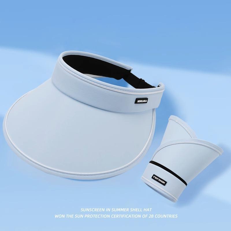 Summer Big Brim Cycling UV Protection Empty Top Sun Protection Hat Female Sun Hat Sun Hat Cover Face