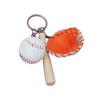 Baseball Keychain Pendant Zinc-Iron Alloy Wood Faux Leather Baseball Bat Cap Team Gift Baseball Fan Accessory