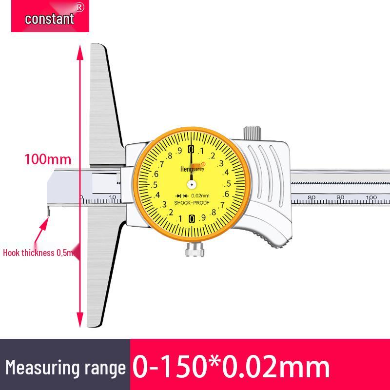 Constant Weight Depth Gauge with Hook & Dial, 0-150/200mm, Single/Double Hook Caliper