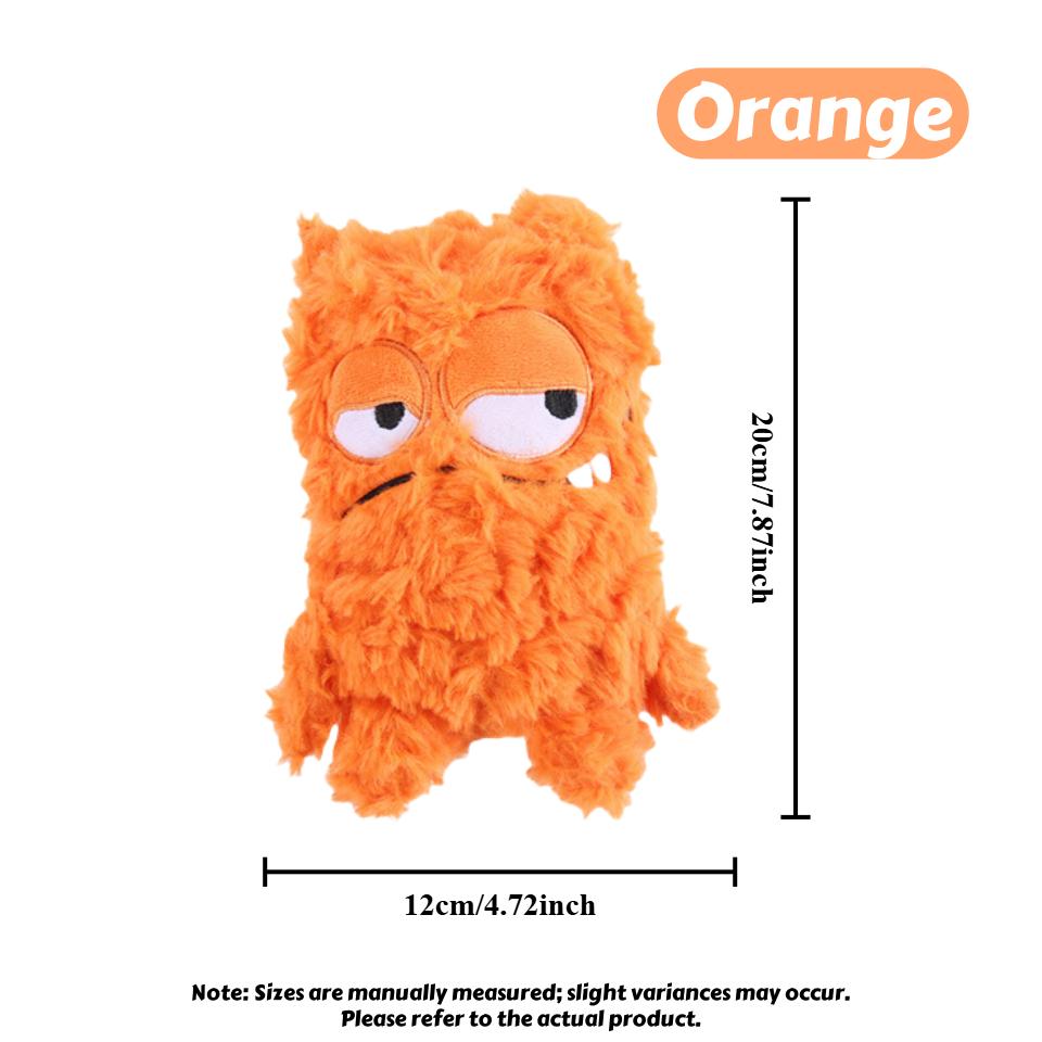 

Monster Mash Chew-Resistant Plush Toy – Interactive Dental Teethe Plush Monster Design with Crinkle & Squeak Surprises Pet Toys оранжевый