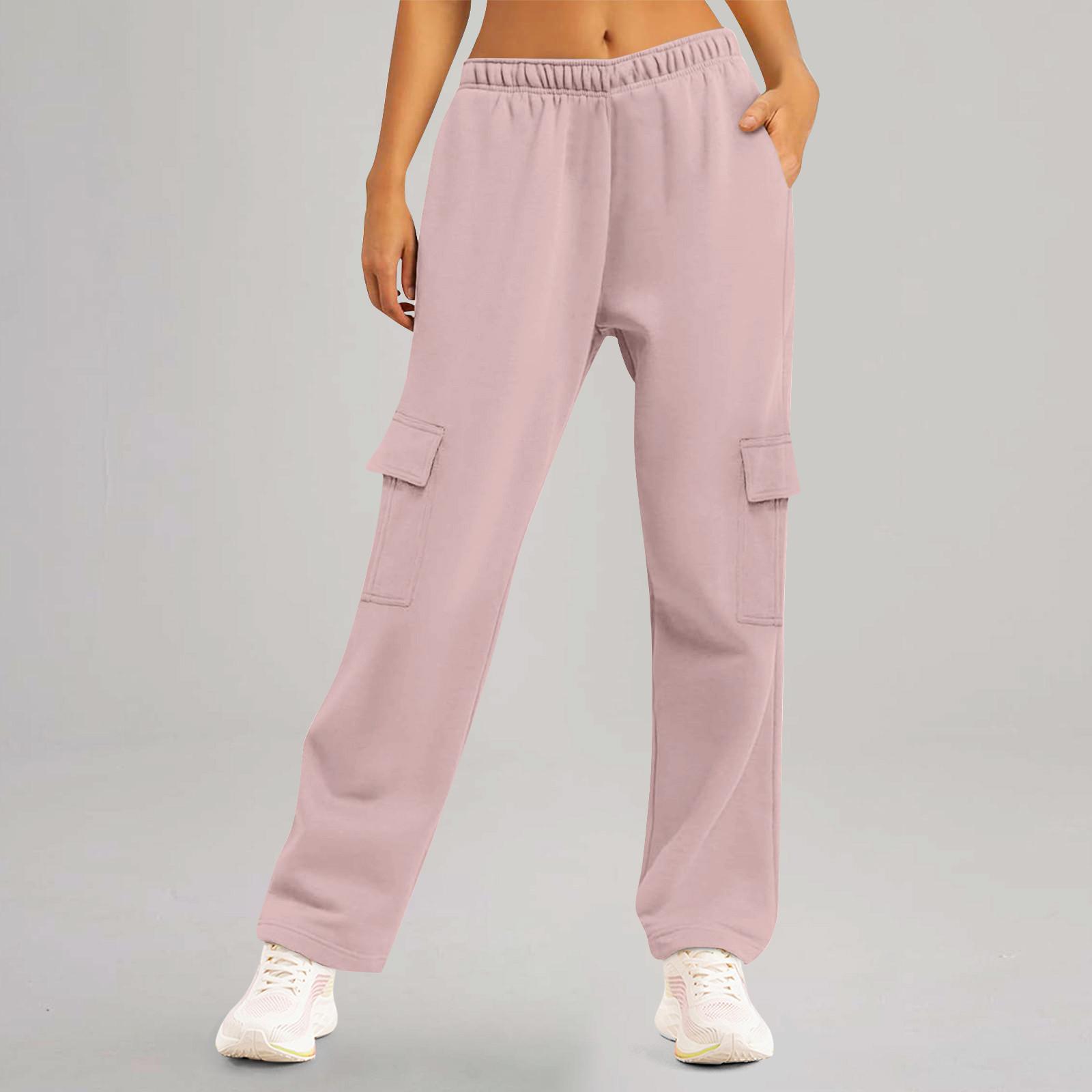 

Женская рабочая одежда, спортивные штаны, повседневные свободные флисовые брюки для бега с высокой талией, женские спортивные штаны, повседневные брюки, штаны для йоги, домашняя одежда XXXL розовый