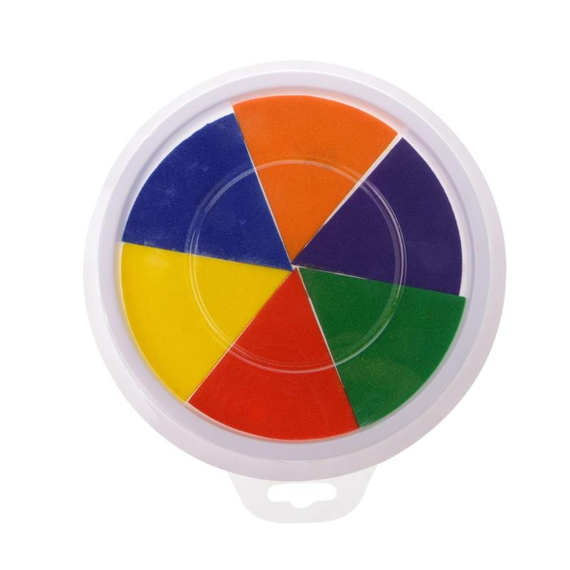 

6 цветов подушечки для чернил, штамп, сделай сам, рисование пальцами, ремесло, изготовление карт, большой круглый для детей