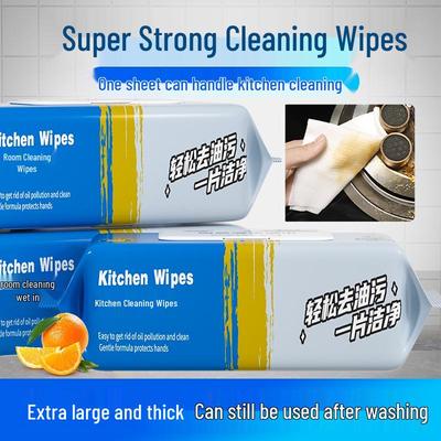 Powerful Degreasing Kitchen Wet Wipes for Stain Removal and Cleaning