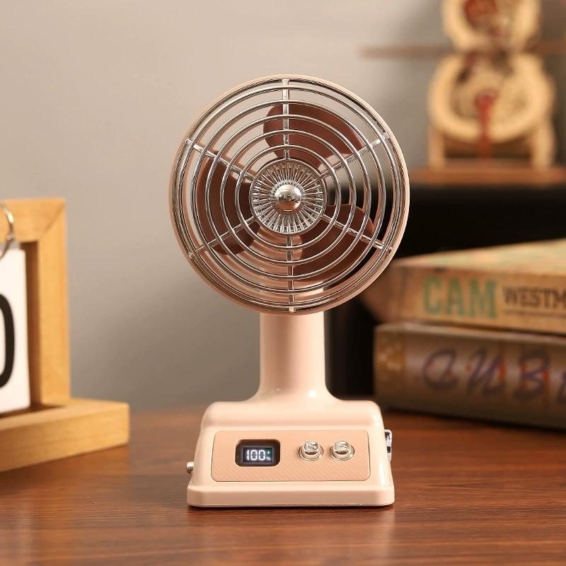 Xiaomi Retro Nostalgic Classic Desktop Office Fan 100 Speed Levels Adjustable Student Dormitory Rechargeable Fan