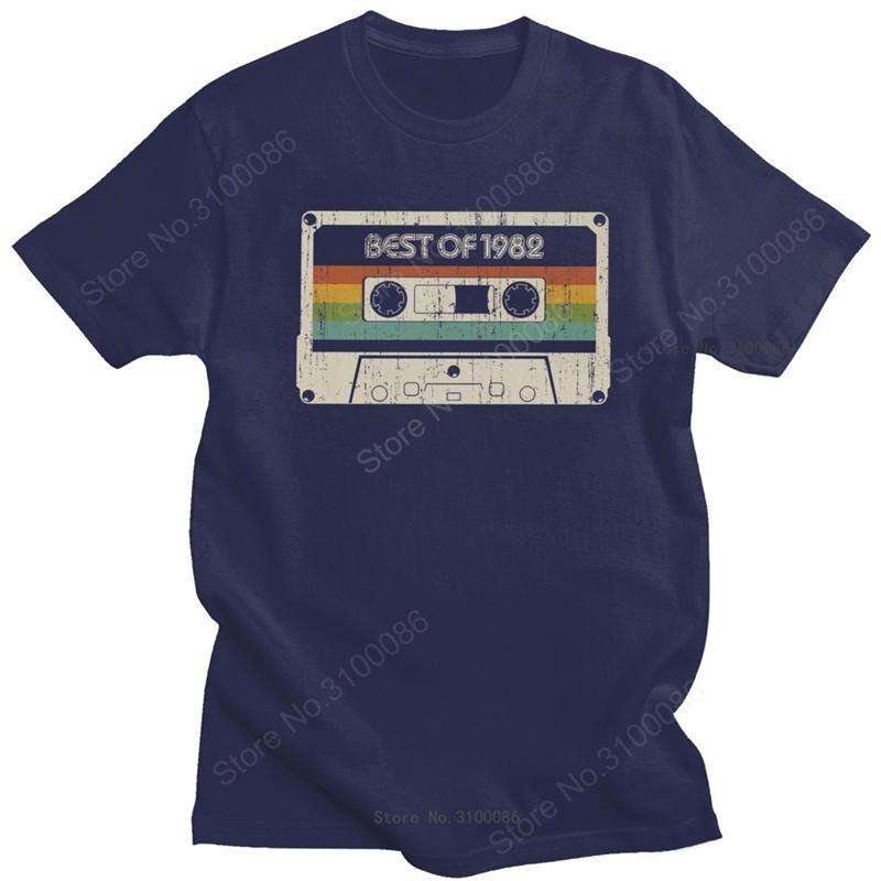 Vintage Best Of 1982 T Shirt Men 38th Birthday Cassette T-shirt Short Sleeves  O-neck Cotton Tshirt Fashion Tee Top Merchandise