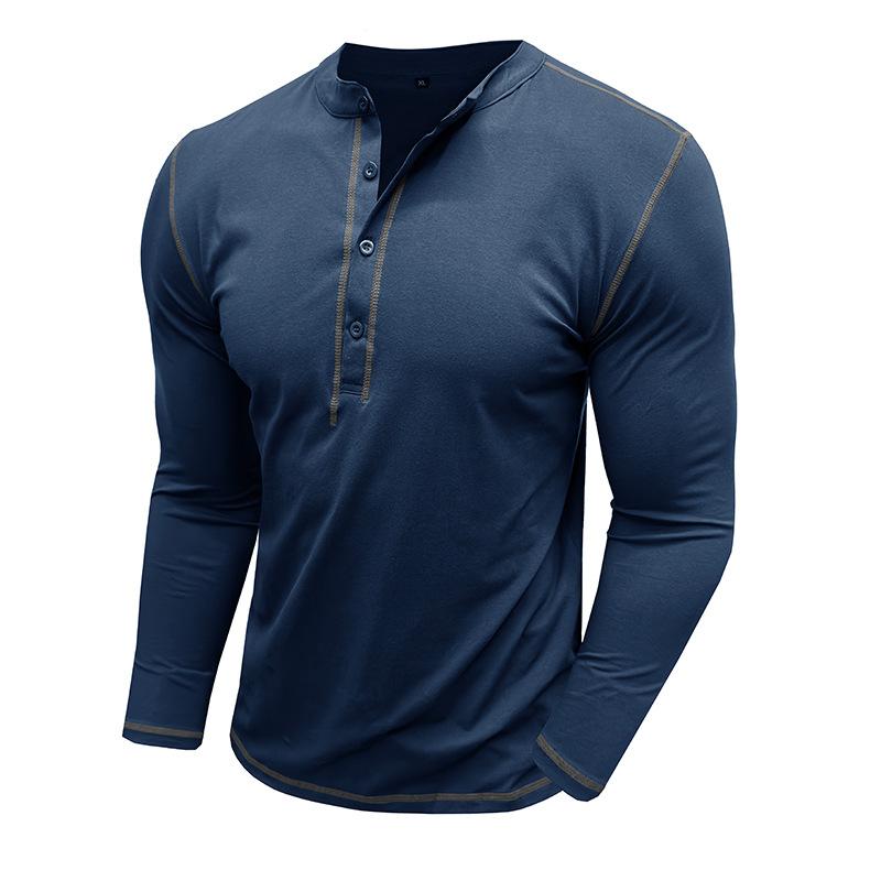 Men's Long Sleeve Colorblock Henley Shirt