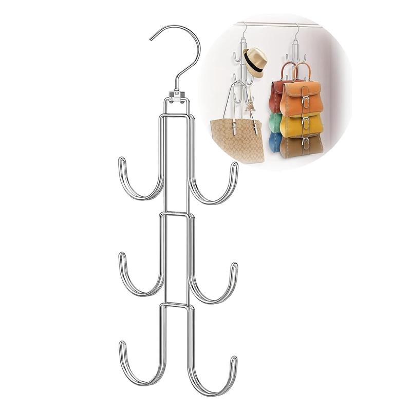 

Подвесные крючки для хранения сумок, вращающиеся вешалки для одежды, органайзер для сумок, вешалка для галстуков и шарфов, вешалка для шкафа