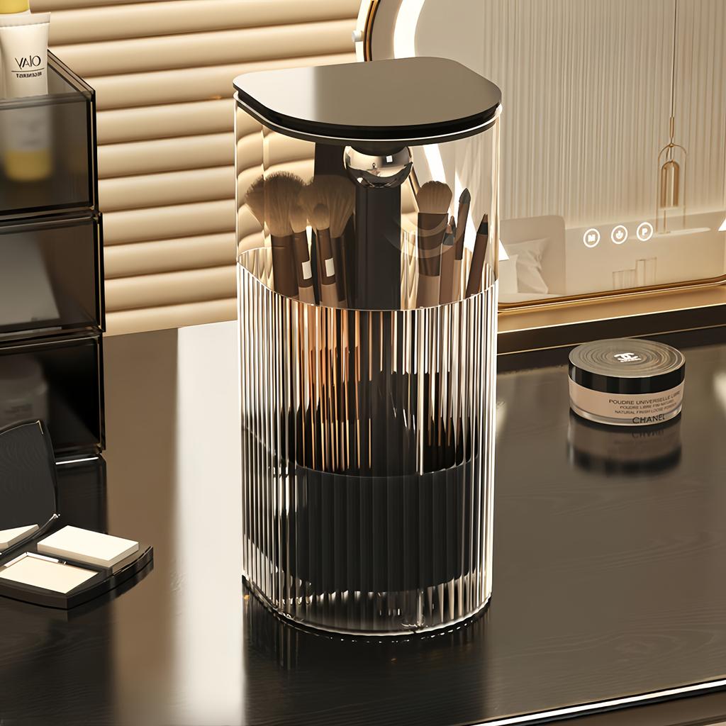 1pc cosmetic brush storage tube, press dustproof, high-grade eyebrow pencil shelf, automatic lifting brush barrel.