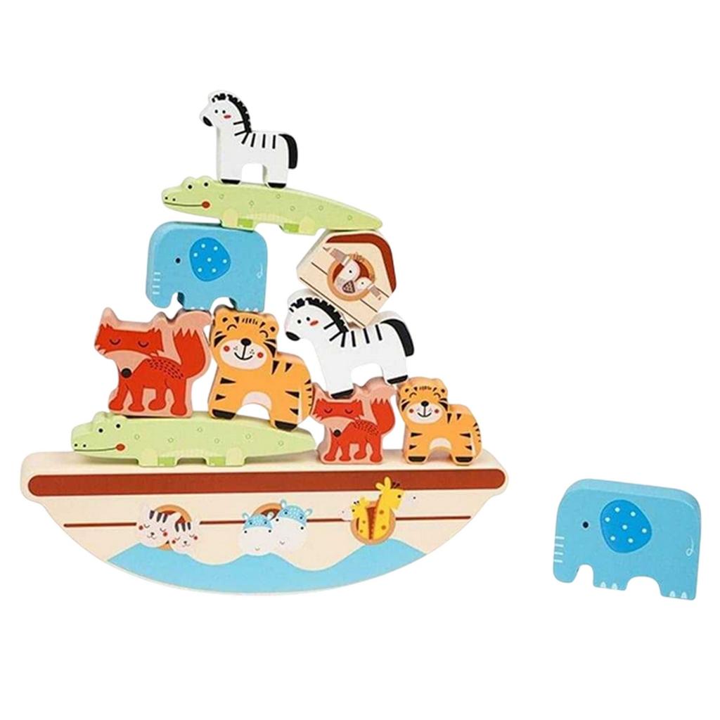Toy Life Childrens/Kids Wooden Animals Stacker Toy
