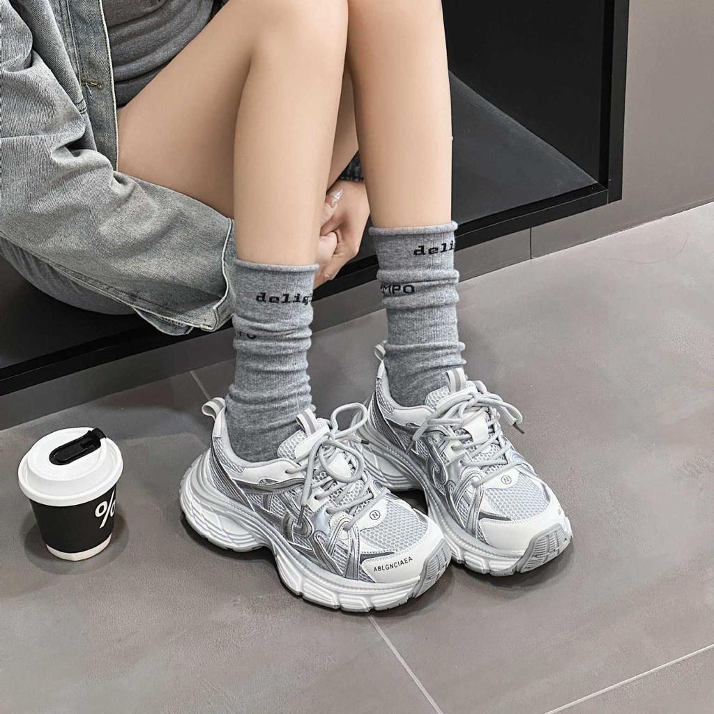 Ins wind super fire dad shoes 2025 frühling leder mode freizeitschuhe farbabstimmung bequeme sportschuhe jugend damenschuhe trend