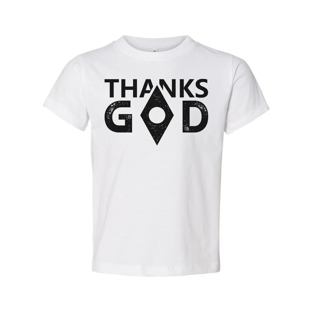 Thanks God Unisex Christian Graphic Tee With Diamond Emblem Short Sleeve Crewnec