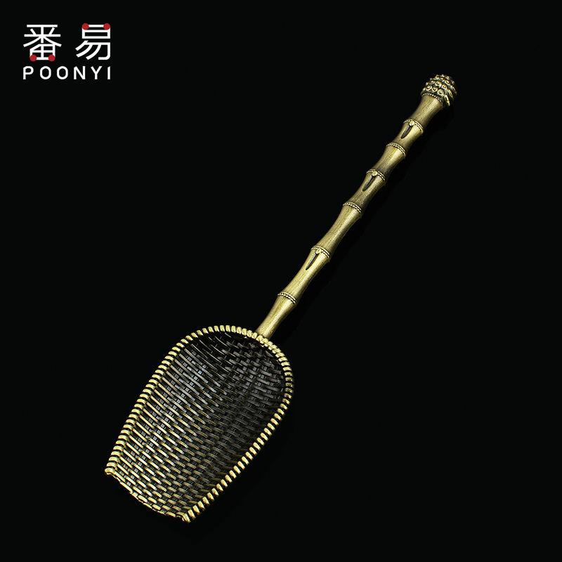 Retro Metal Tea Spoon, Stainless Steel, Ebony Rosewood Teaspoon Tea Set, Bamboo Tea Shovel, Ceremony Accessories Tool