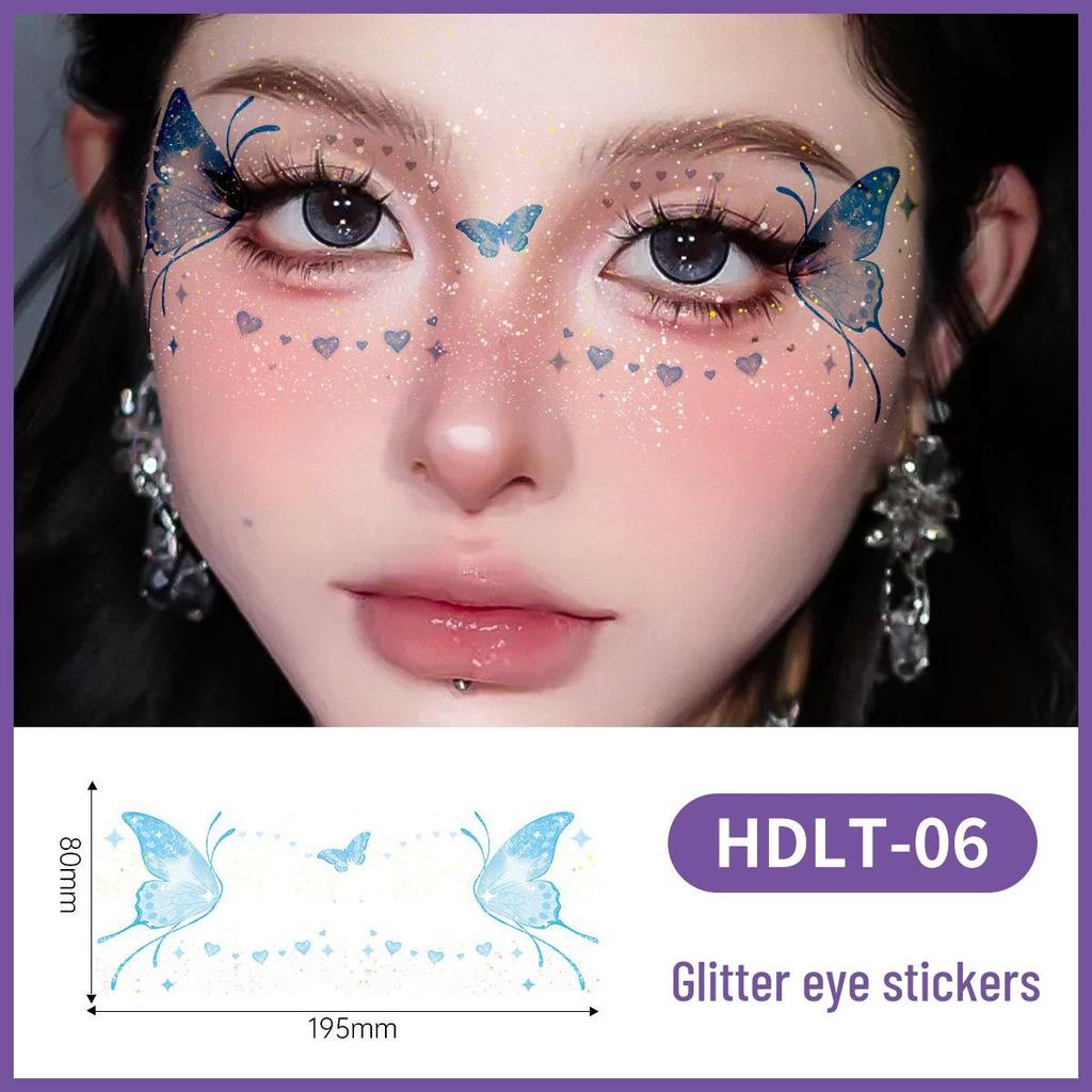 Glitter Butterfly Eye Tattoos: Waterproof, Sweatproof, Anti-Reflective Party Stickers