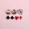 Poker Series Kaart Broche: Schoppen, Klaveren, Ruiten, Harten Metalen Reversspeld Badge.