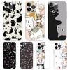 Soft TPU Transparent Phone Case Cover for iPhone 16 15 14 13 12 11 Pro Max XR 8 7 Plus Shockproof Shell Cute Cartoon Cat Pattern