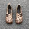 Sandals Women's Retro Hollow Breathable Beef Tendon Sole Non-slip Hole Shoes Flat Mother Leather Shoes