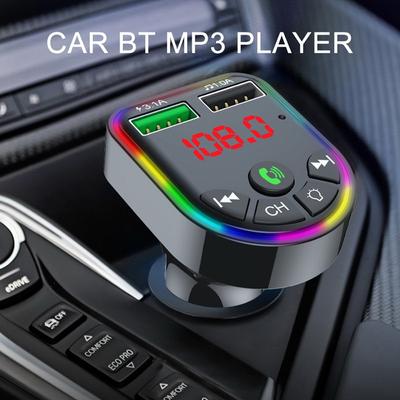 Auto Bluetooth 5,0 FM Sender Modulator MP3 Player Bunte LED Display Car Kit Dual USB 3,1 A Schnelle Ladegerät auto Zubehör