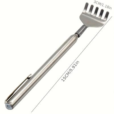 Extendable Back Scratcher - Stainless Steel & PVC Itch Tool with Ergonomic Handle, Hygienic Design for Elderly Adults, Travel-Friendly Grooming Aid