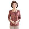 2026 Stylish Spring/Summer Seven-Sleeve Printed Shirt for Middle-Aged and Elderly Women