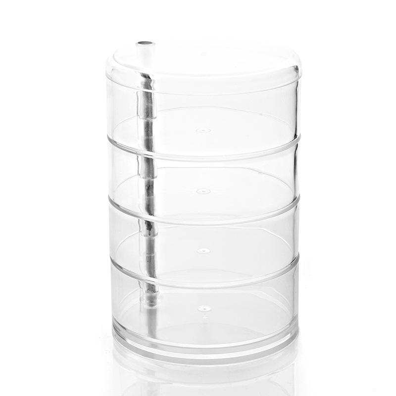 Dustproof Acrylic Earrings Jewelry Storage Box Display Stand Round Rotating Rack Holder ((Not Including Jewelry))