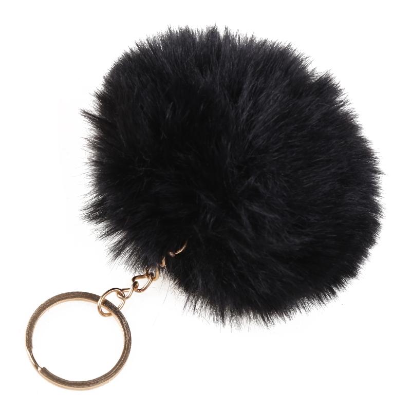 Colorful Pompoms Keychains Fluffy Plush Ball Faux Fur Keyring for Women Girl Hat Shoes Jewelry Bag Charms Accessories