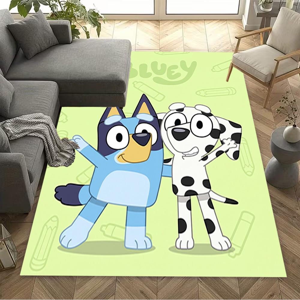 Bluey Friends Adventure Floor Mat Design for Balcony Outdoor Bedrooms Hallway Anti-slip Rug Office Home Decor Birthday/Christmas Gift