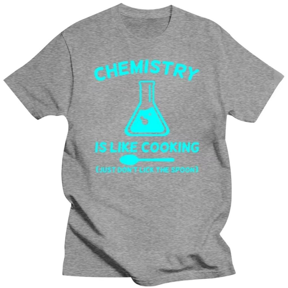 Chemistry Is Like Cooking Men's T-Shirts Funny Tees Tshirts Short Sleeve Hipster Man Tshirt Chemistry Luminous Oversize Tops