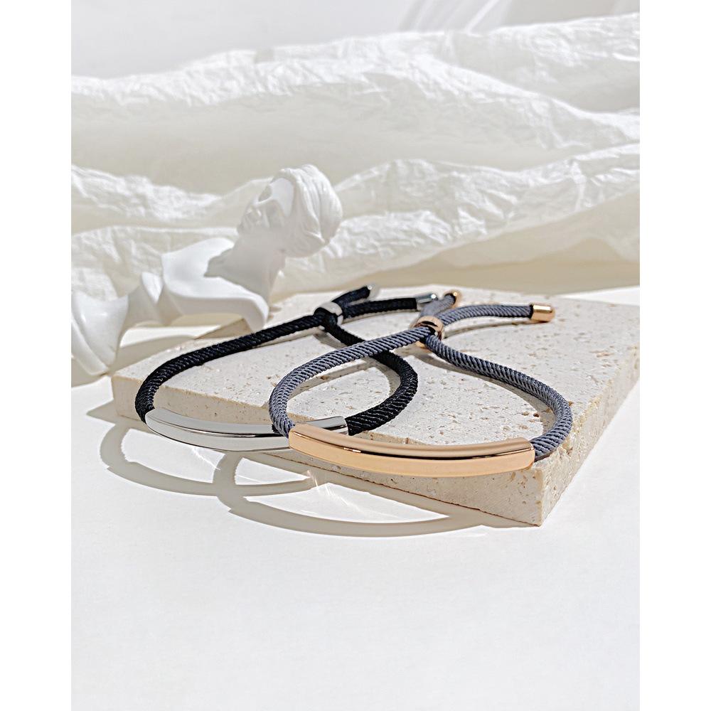 Japanese and Korean Ins Simple Design Personality Rope and Titanium Steel Lovers Couple Bracelet