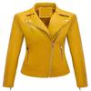 Noora Yellow Women's Slim Fit Biker Leather Jacket | Quilted Motorcycle Biker Jacket | Stylish Jacket