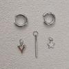 2Pcs Stainless Steel Chain Hoop Earrings Piercing Earrings  Ear Jewelry Accessories