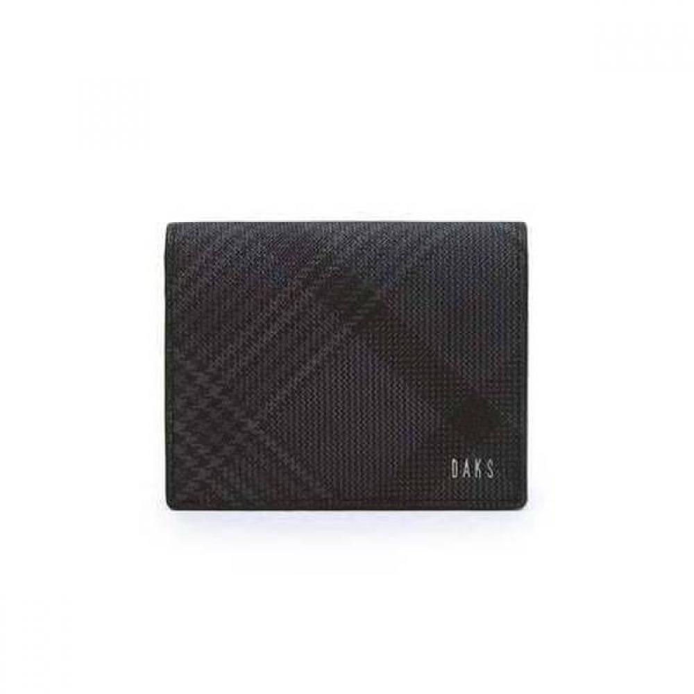 Daks Business Card Wallet With Banknote Holder Edinburgh Pvc Check Black Dbho6fe