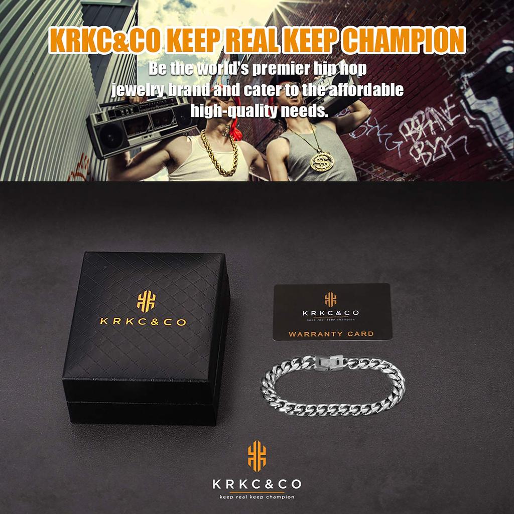 Kihei Bracelet Cuban Bracelet Width 10mm Stainless Steel Thick White Gold Plated Kihei Chain Bracelet 4 Side Cut Men Hip Hop Street B Series