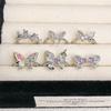 New Niche Zircon Butterfly Ring Opening Adjustable Oil Drip Jewelry Light Luxury Personalized Fashion High-End Accessories