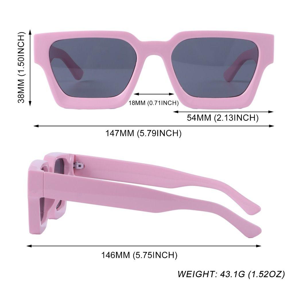 Ins Popular Square Chunky Sunglasses for Women Men Shades Black Sun Glasses Thick Frame