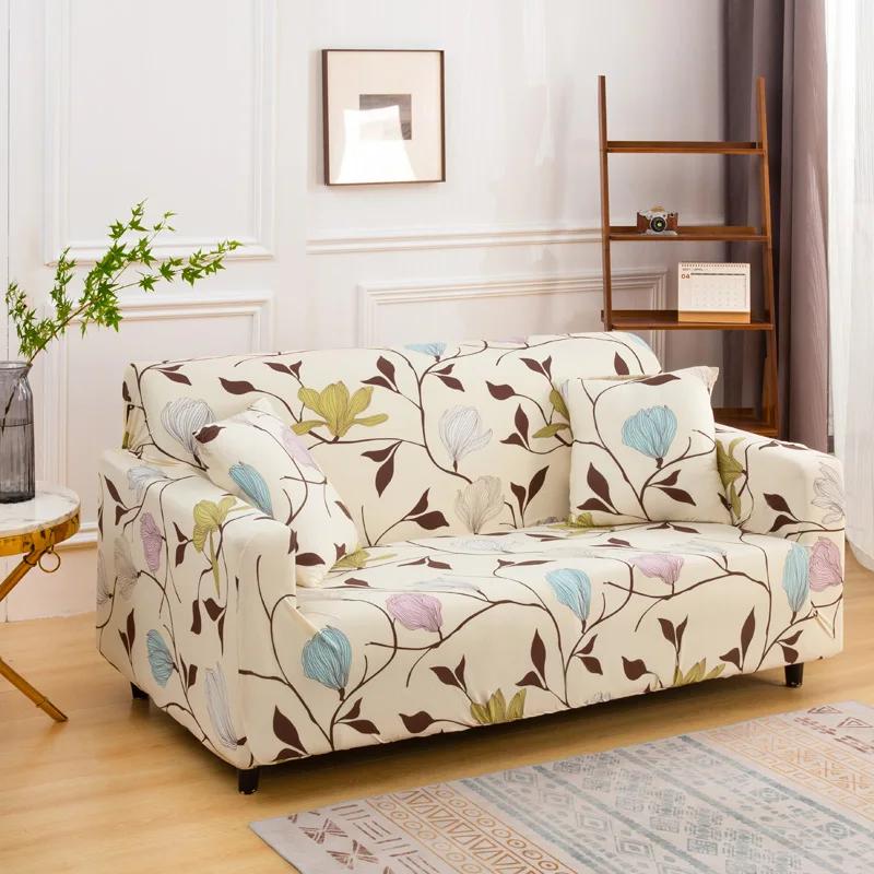 LANMOLIFE-Bezug Bedruckte Sofabezüge Elastische Universal-Sofabezüge Geeignet für 1/2/3/4-Sitzer-Möbelschutz-Sofabezug