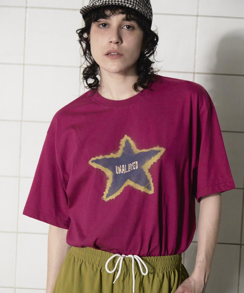 UNALLOYED Tie-Dye Star Logo T-Shirt / Magenta