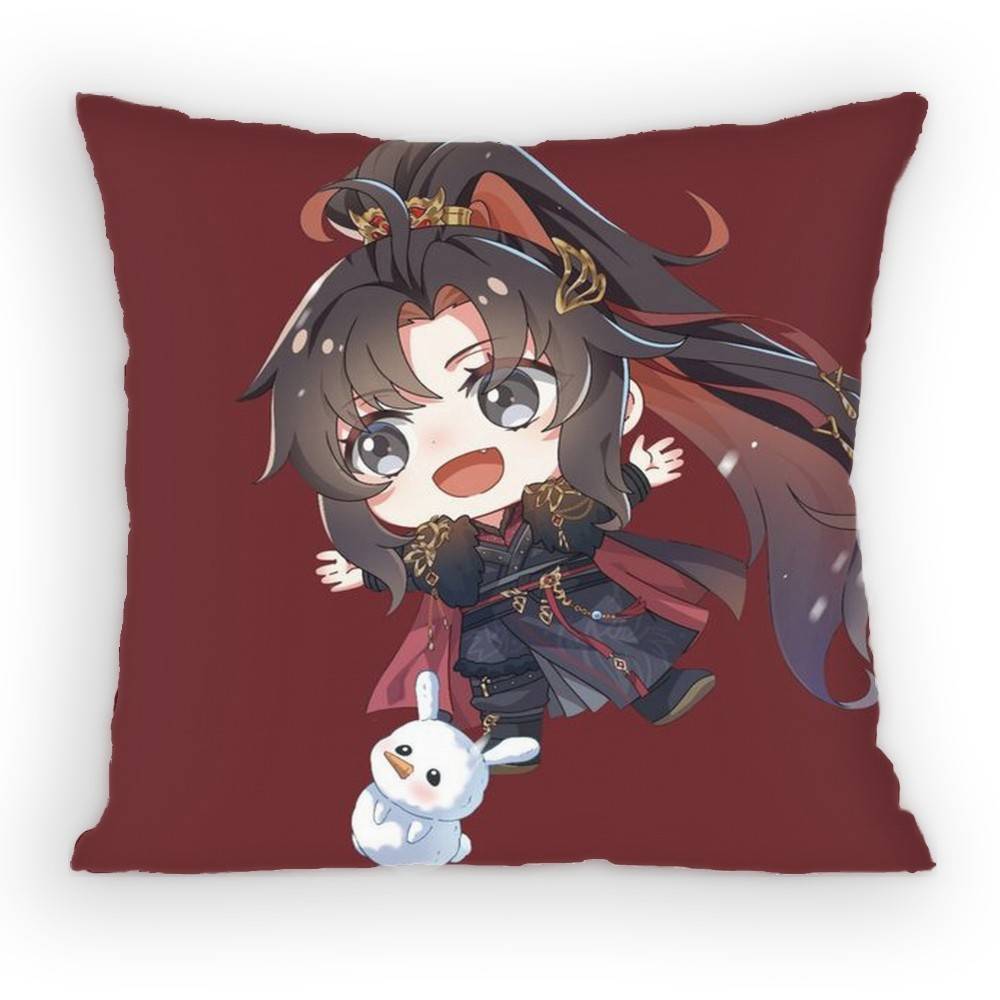 Grandmaster of DDemonic CCultivation PillowCase Antidustmite Pillowcase Invisible Zipper Silky Short Plush Sofa Cushion Cover