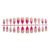 24pcs Pink Gradient Almond Nails with 3D Seashell Flowers and Rhinestone Pearls