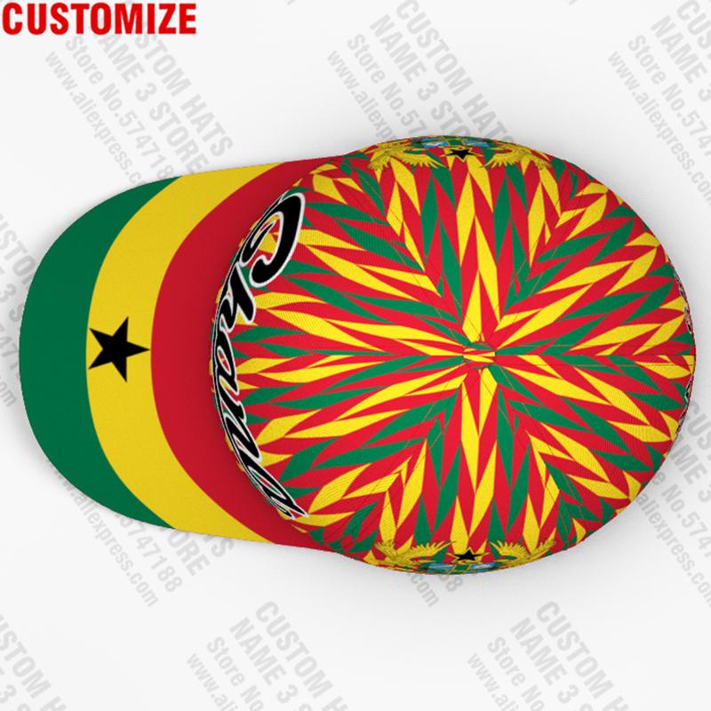 Ghana Czapka z daszkiem Darmowe na zamówienie Nazwa Drużyna Logo Meczu Gh Czapki z daszkiem Gha Kraj Podróże Republika Flaga Narodowa Ghany Nakrycie Głowy