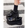 Kleine schwarze Retro-Plateau-Lederschuhe 2025 Frühling und Herbst Britischer Stil Erhöhte Loafer