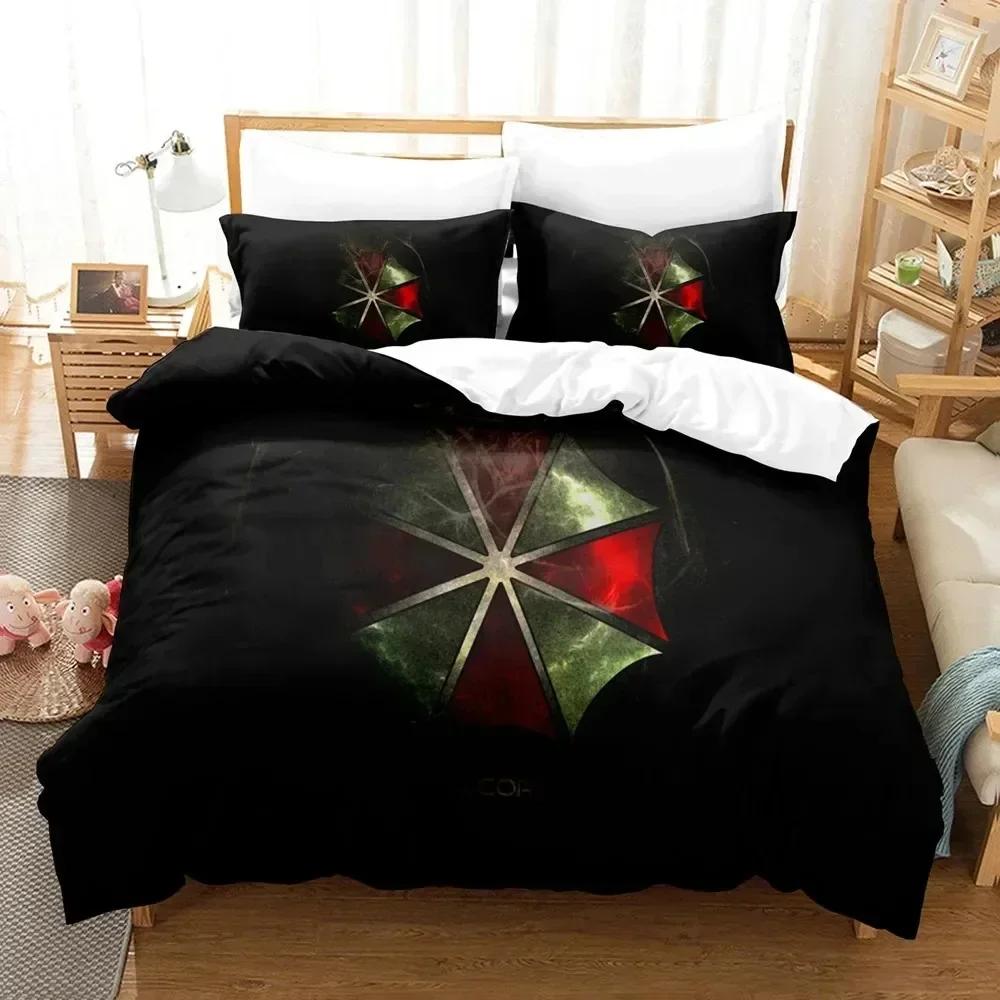 Bettwäsche-Set „Corporation Red Umbrella“ für Jungen und Mädchen, Einzel- und Doppelbettgröße, Bettbezug, Kissenbezug, Kinder- und Erwachsenenmode, Heimtextilien
